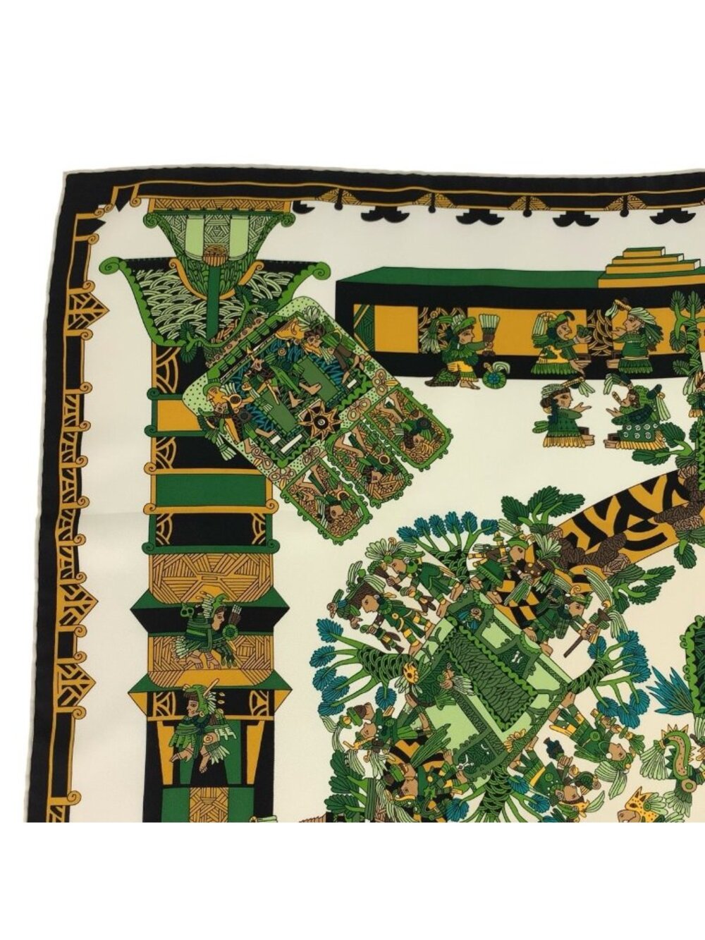 Hermes Astres Et Soleils Carre 90 Green Multicolor Silk Scarf - Picture 7 of 9